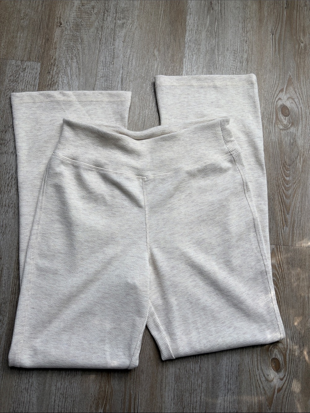 Women’s Jockey Cream Oatmeal Waffle Knit Flare Lounge Pant